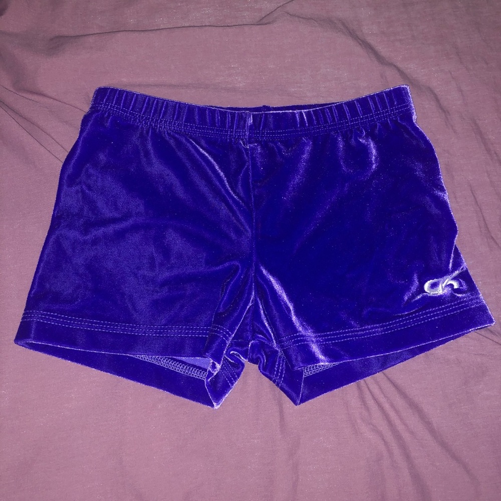 Purple velvet gk shorts